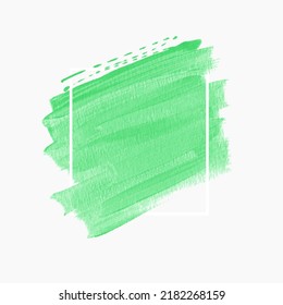 Green acrylic brush stroke background. Creative banner. Perfect design for logo and sale banner.