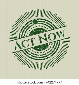 Green Act Now distressed rubber seal