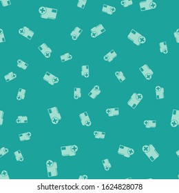 Green Add new folder icon isolated seamless pattern on green background. New folder file. Copy document icon. Add attach create folder make new plus.  Vector Illustration