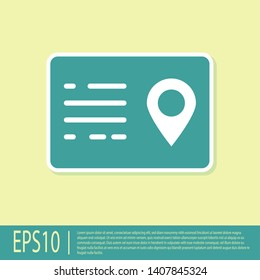 Green Address book icon isolated on yellow background. Telephone directory. Vector Illustration