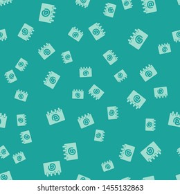 Green Address book icon isolated seamless pattern on green background. Notebook, address, contact, directory, phone, telephone book icon.  Vector Illustration