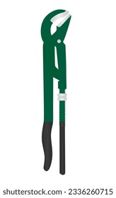 Green adjustable pliers. vector illustration