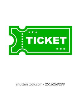 Green Admission Ticket Icon. Vector.