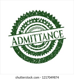 Green Admittance distressed grunge stamp