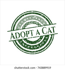 Green Adopt a Cat distress with rubber seal texture