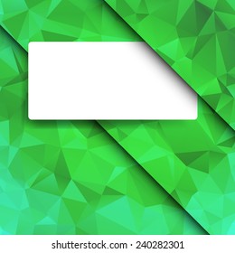 green advertising card in polygonal style