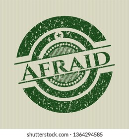 Green Afraid rubber seal with grunge texture