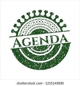 Green Agenda distress rubber stamp