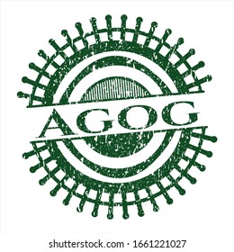 Green Agog distress grunge stamp