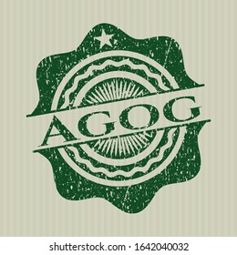 Green Agog distressed rubber grunge stamp