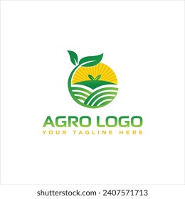 grünes Agro Logo, Vektordesign 