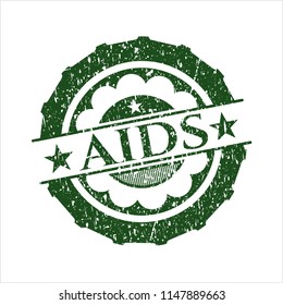 Green AIDS distressed rubber stamp