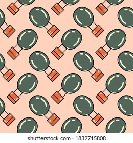 Green air balloon ,seamless pattern on pink background.