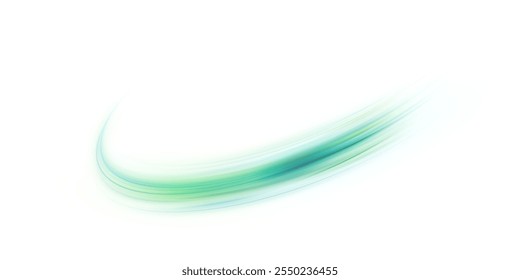 Green air swirl effect isolated on white background, vector realistic illustration for pharmaceutical and food industry advertising design.	