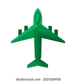 green airplane flying silhouette icon