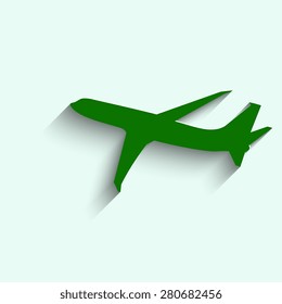 green Airplane Icon