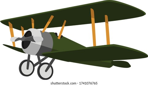 Grünes Flugzeug , Abbildung, Vektor auf weißem Hintergrund