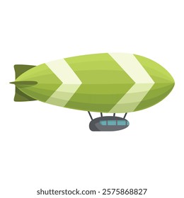 Green airship with cabin for passengers, dirigible aircraft