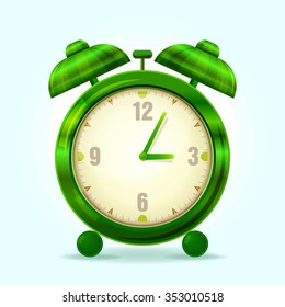 Green alarm clock