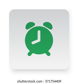 Green Alarm Clock icon in circle on white app button