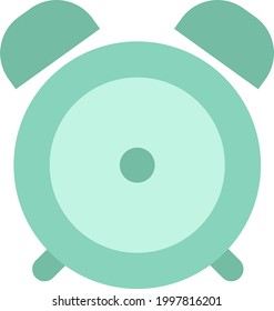 Green alarm clock, illustration, on a white background.