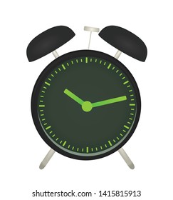 Green alarm clock. vector illustration
