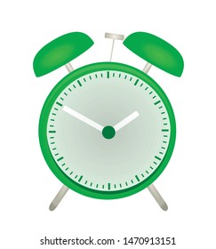 Green alarm clock. vector illustration