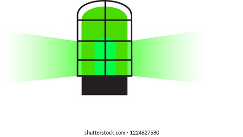 green alarm symbol, vector illustration.