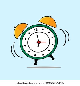 green alarm vector. green clock vector. green alarm clock flat. alarm clock with green color design illustration logo icon background wallpaper