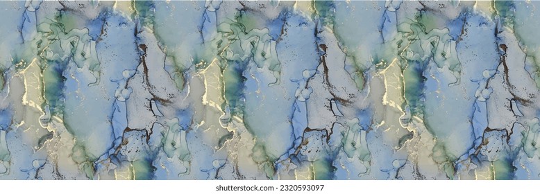 Green Alcohol Ink Marble. Blue Seamless Background. Green Vector Ink Watercolor. Pink Art Paint. Fluid Elegant Pattern. Purple Marble Ink Watercolor. Marble Gold Water Color. Vector Abstract Painting