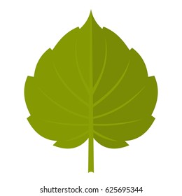 Green alder leaf icon flat isolated on white background vector illustration