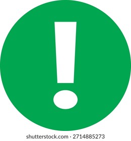 Green Alert Exclamation Warning Icon