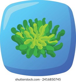 Green algae in water blob vector illustration. Abstract marine life and aquatic theme vector illustration.