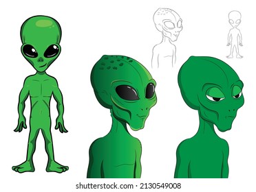 Green Alien Avatar NFT Cartoon Character Collection