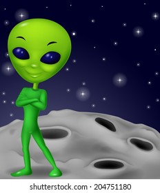 Green alien cartoon