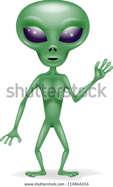 Immagine vettoriale stock 114866656 a tema Green Alien Cartoon (royalty