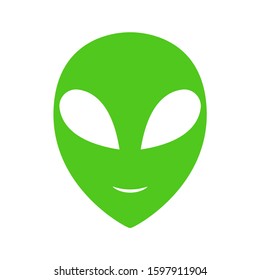 Alien Green Head Isolated On White Stock Vector (Royalty Free) 2103721022