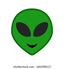 Green alien face. Extraterrestrial head icon vector illustration