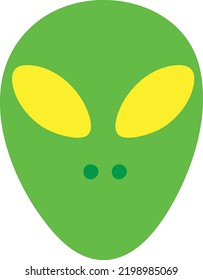 Green alien face. Ufo space monster mask