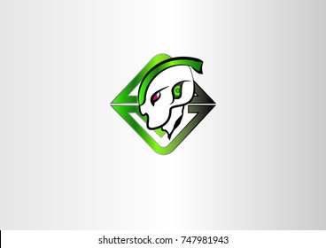 green alien head for gaming team