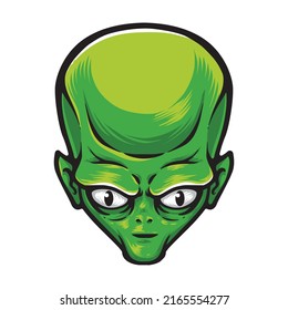 green alien head vector logo