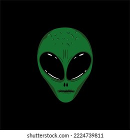 green alien head vector logo