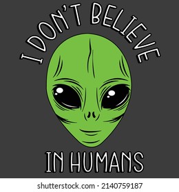 ALIEN VERDE CABEZA CON LA PALABRA SUPERIOR Y DEBAJO DE ELLA