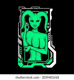 ein grünes Alien-Haltegriff