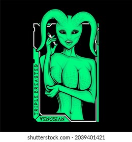 a green alien holding weed joint