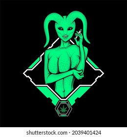 ein grünes Alien-Haltegriff