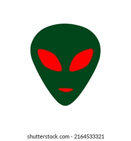 green alien icon on white background