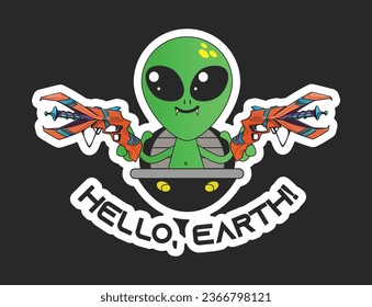 Vector de pegatinas de invasor verde