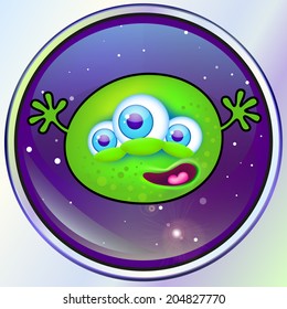 green alien monster in space