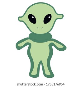 green alien on a white background